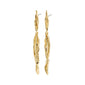 FEEL earrings gold-plated featuring a sleek, wavy design, crafted from 97% recycled material, reflecting an organic silhouette, inspired by nature's elegance.