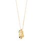 ECLIPSE necklace gold-plated from Pilgrim, featuring a slim curb chain with an organic leaf pendant and wavy finish for a trendy, handcrafted look.