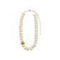 ECLIPSE necklace in white/silver-plated: Chunky ivory acrylic beads, 38 cm with 15 cm extension, crafted from 98% recycled materials, offering versatile, earthy style.