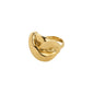 Gold-plated UNFOLD ring with an organic knot design, showcasing Pilgrim's artistic and sustainable style, ideal for expressing personal flair and confident elegance.