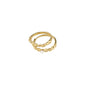 SHIFT ring gold-plated set featuring a textured band and pearl-adorned ring, showcasing a handcrafted, organic aesthetic for a chic, stacked look.