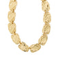 SHIFT necklace gold-plated, featuring chunky, irregular gold nugget beads, exudes a raw, rustic elegance. A statement piece for glam nights or casual layering.