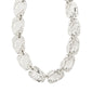 SHIFT necklace silver-plated, featuring chunky, irregular nugget links forming a bold, continuous chain, perfect for stylish, confident looks. Measures 38 cm with 12 cm extension.