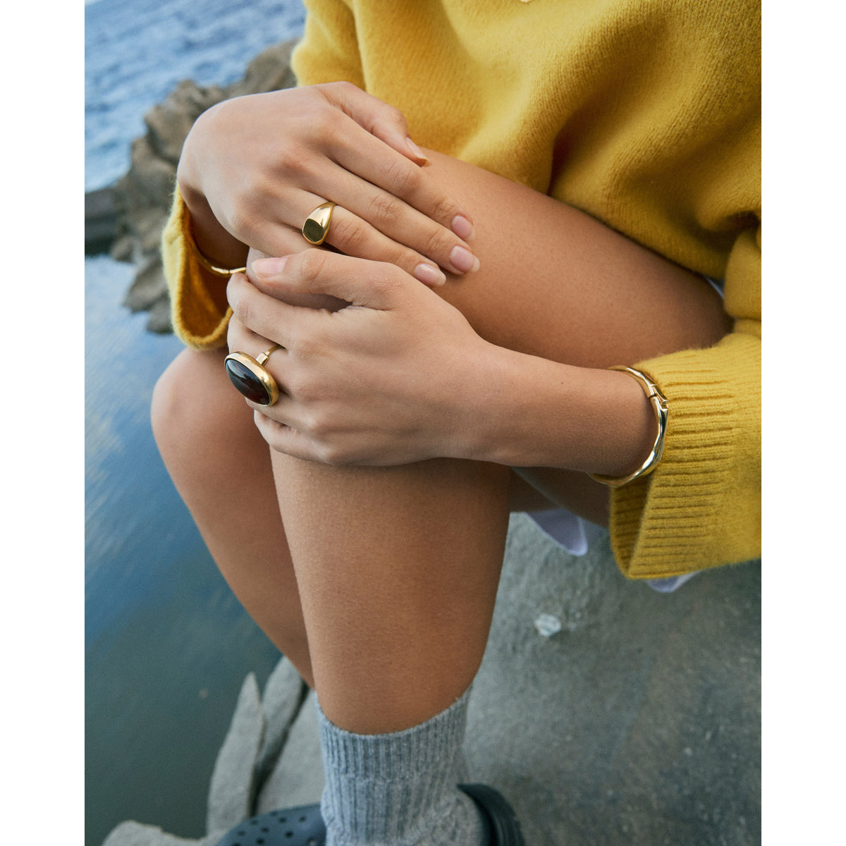 STILL ring gold-plated/brown