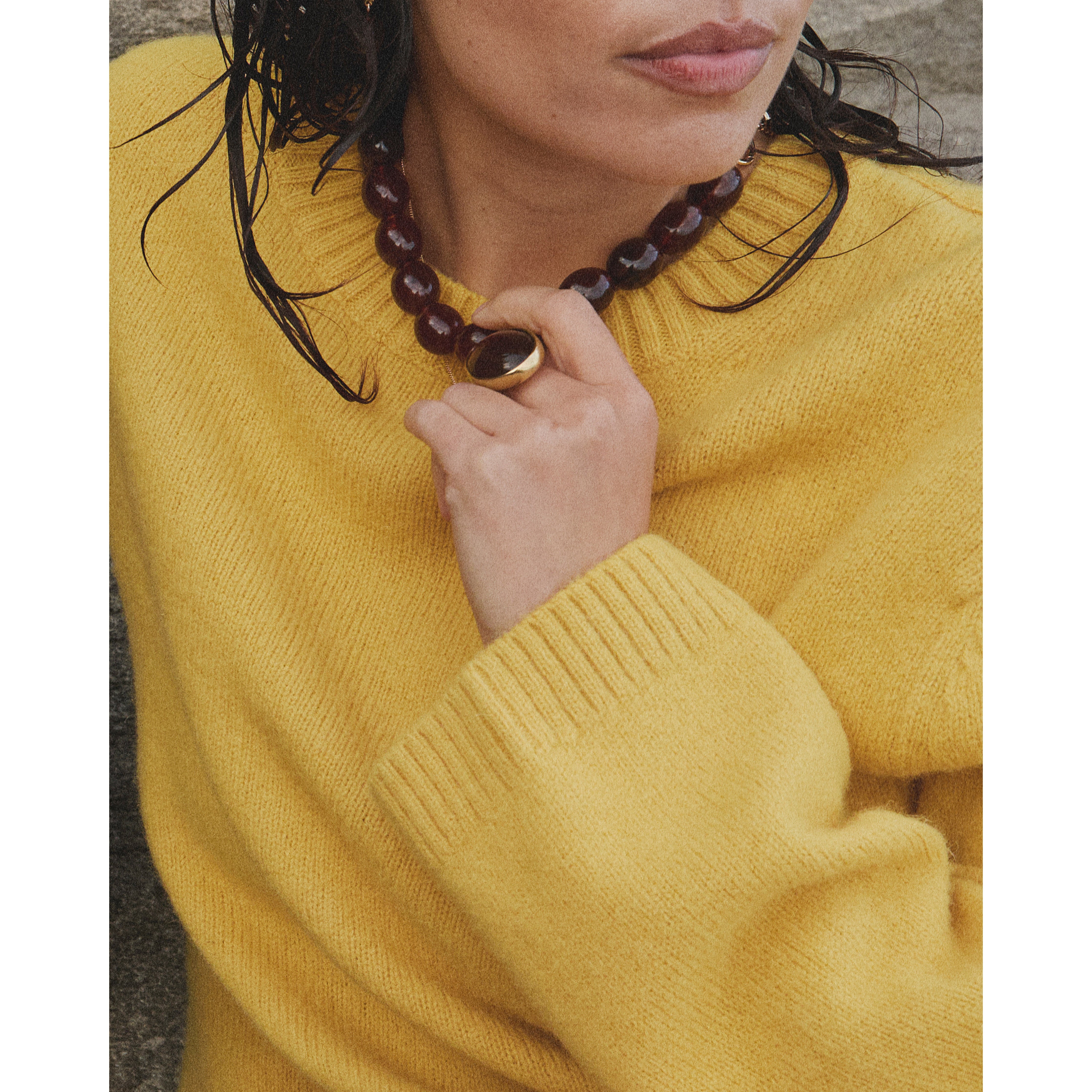 STILL necklace gold-plated/brown