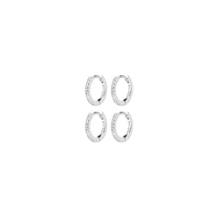 ROOT örhängen 2-i-1 set, silverpläterade