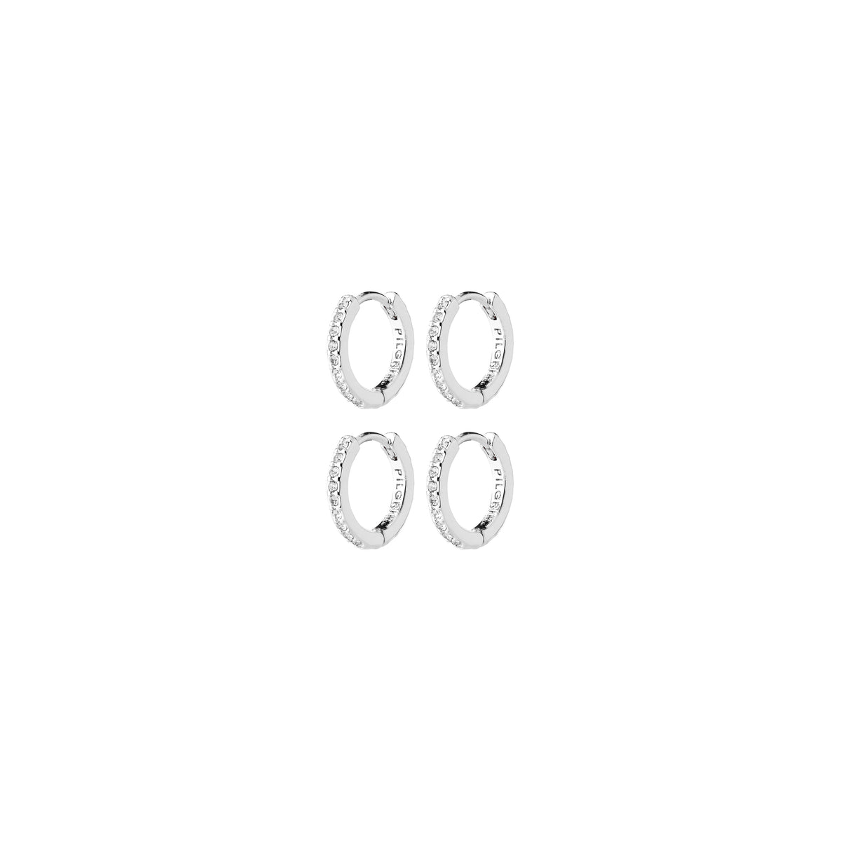 ROOT örhängen 2-i-1 set, silverpläterade