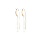 FIRE crystal earrings, gold-plated with long thin chains and clear crystals, offering a shimmering, feminine touch for trendsetters.