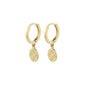 NOMAD coin huggie hoop earrings gold-plated from Pilgrim, featuring delicate hoops with coin pendants, offering a timeless, versatile accessory for any outfit.