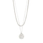NOMAD 2-in-1 coin necklace silver-plated, featuring two layered chains with round pendants, ideal for a trendy, everyday look from Pilgrim's Nomad collection.