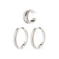 CARE recycled semi-hoop & cuff earrings silver-plated