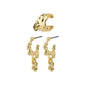 RHYTHM recycled hoop and cuff earrings gold-plated