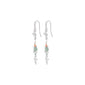 CLOUD earrings multi-coloured/silver-plated with semi-precious stones, featuring a dinosaur design, offering a boho vibe with Aventurine, New Jade, and Rose Quartz.