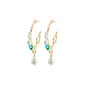FORCE large hoop earrings white/gold-plated