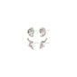 FORCE earrings, 2-in-1 set, silver-plated, featuring ocean-inspired motifs. Crafted with 89% recycled materials, perfect for sharing or wearing as a complete look.