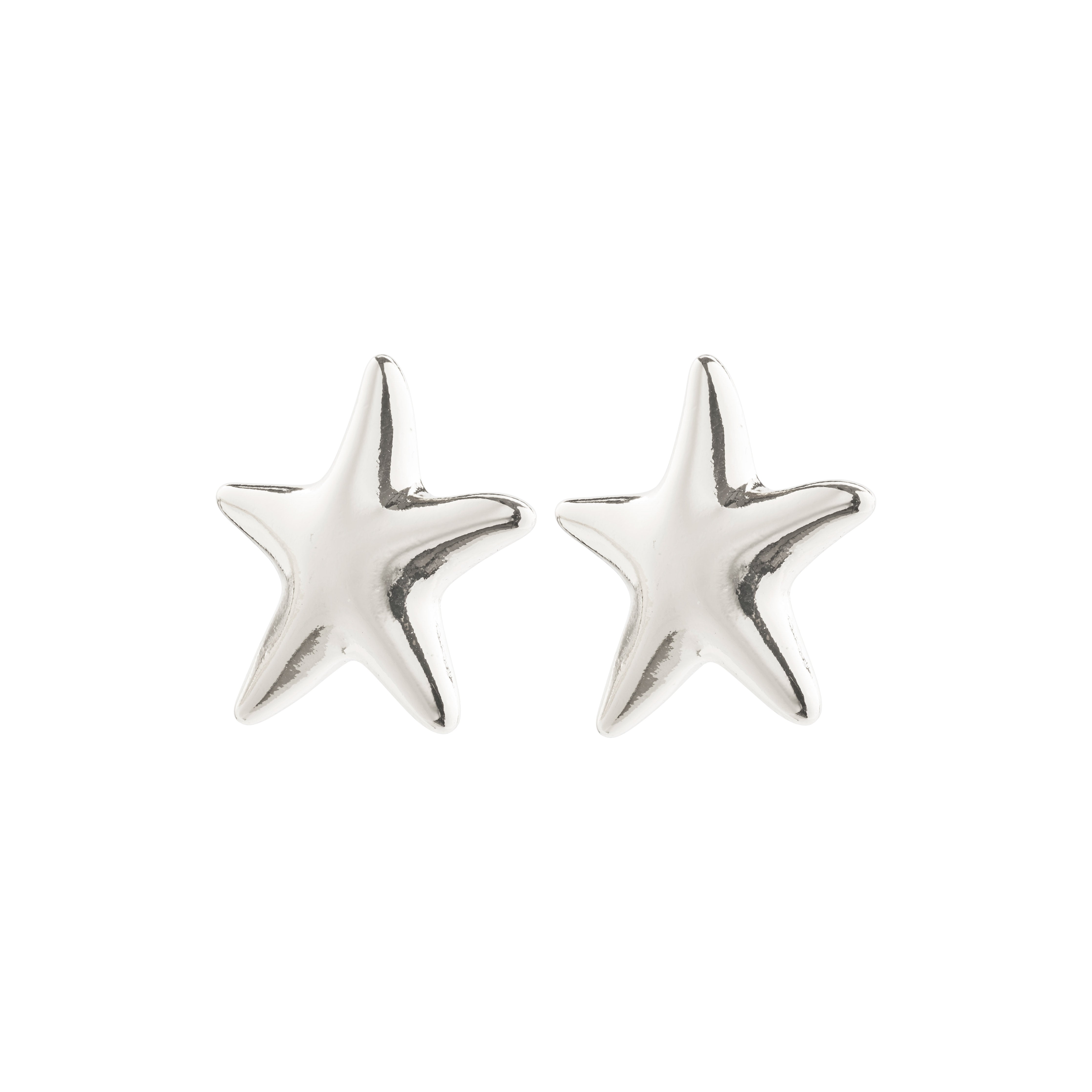 FORCE earrings silver-plated, starfish-shaped, from Pilgrim's Shapes Of Life collection, offering a beachy, bohemian style, crafted with 98% recycled material.
