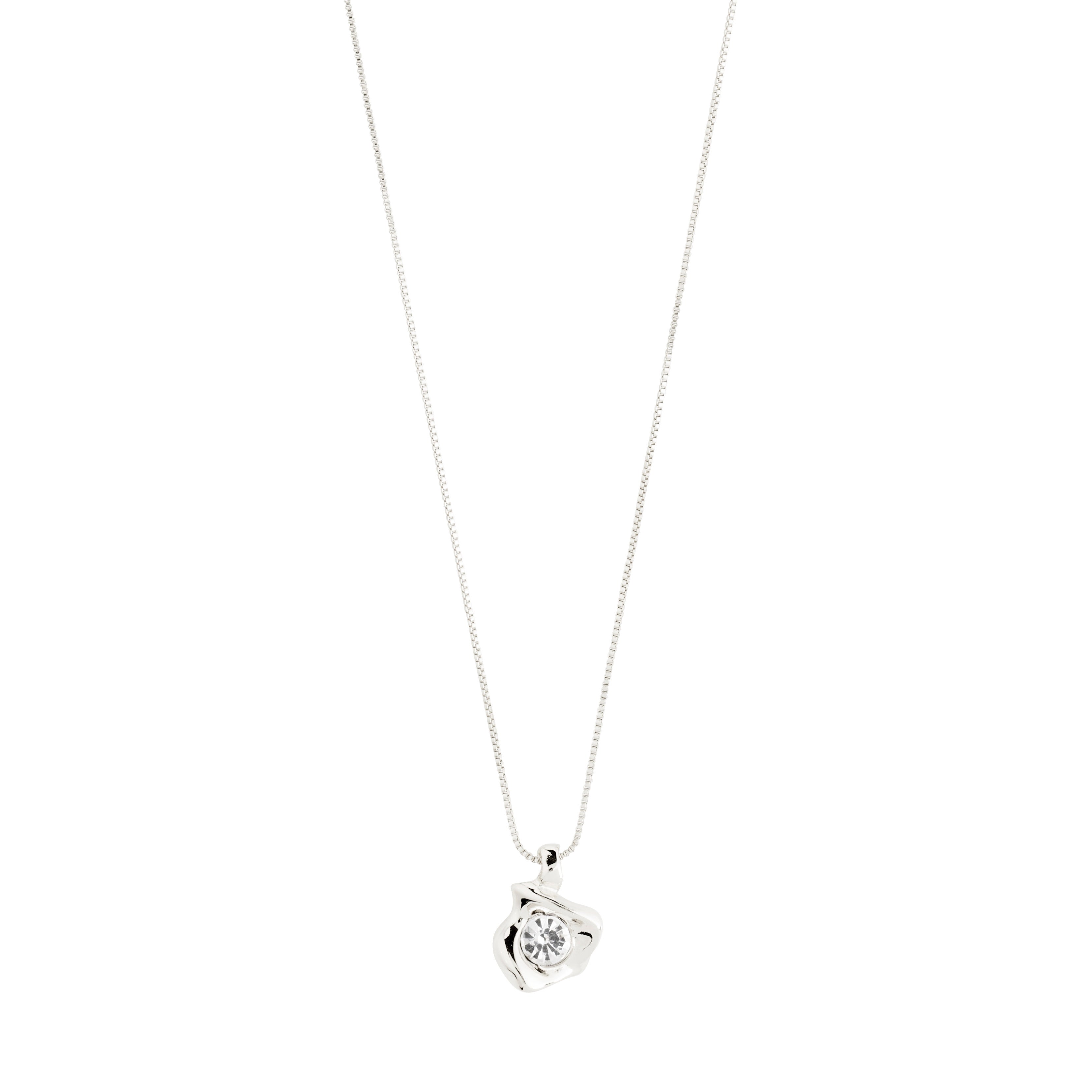 SUNSET crystal necklace silver-plated with a dazzling Preciosa crystal pendant on a sleek silver box chain, adjustable length for personalized style.