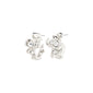 SUNSET earrings, silver-plated half-hoops by Pilgrim, featuring an organic shape with dazzling Preciosa crystals, exuding elegance and sophistication.