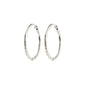 Silver-plated BETWEEN hoops with an organic, flowing design, offering a minimalist boho style, crafted from 99% recycled material for a sustainable fashion statement.