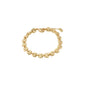 Gold-plated SENSE bracelet by Pilgrim, featuring hammered square links with adjustable lobster clasp, showcasing a raw, handcrafted vibe for a minimalist, stylish look.