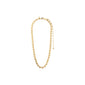 SENSE necklace gold-plated from Pilgrim, features interlocking twisted links and a lobster clasp with extension chain, offering versatile styling and a unique glow.