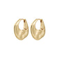 SENSE hoop earrings gold-plated with a sculptural, rounded silhouette, featuring a polished finish and easy snap locks, embodying Pilgrim's blend of trendy and timeless design.
