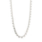 SENSE necklace silver-plated featuring textured square links, offering a delicate yet cool minimalist style, perfect for layering and everyday wear.