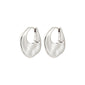 SENSE hoop earrings silver-plated, featuring asymmetric teardrop shape, polished finish, and hinged closure, offer a stylish touch for daily wear.