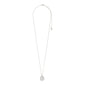 EMBER necklace silver-plated: A delicate silver-tone necklace with a cushion-shaped pendant pavé-set with clear crystals, featuring an adjustable fine curb chain.