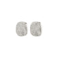 EMBER earrings silver-plated, cushion-shaped studs with pavé clear crystals, offering a bold, classy look for both glam nights and everyday sophistication.