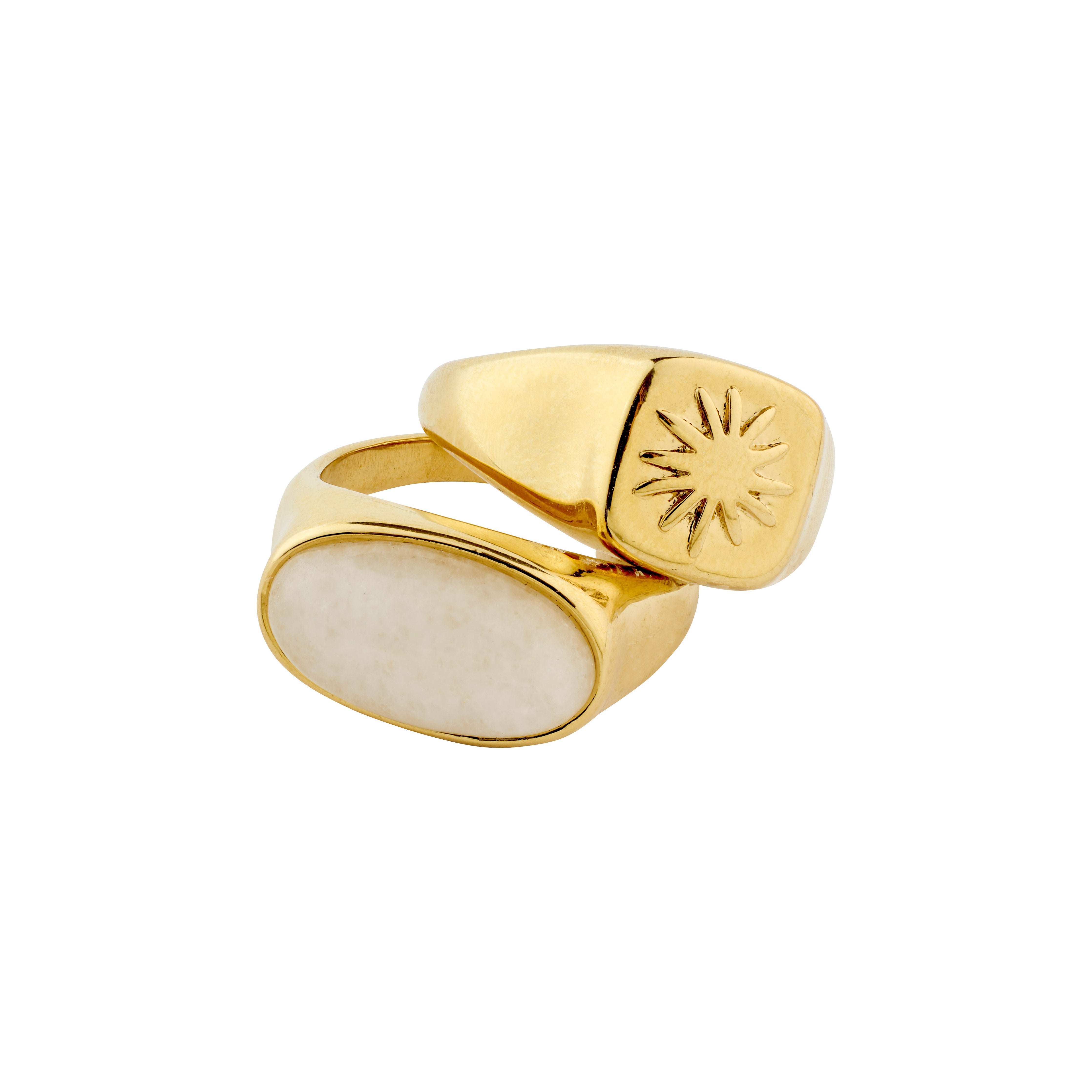 PRISM rings 2-in-1 set, gold-plated
