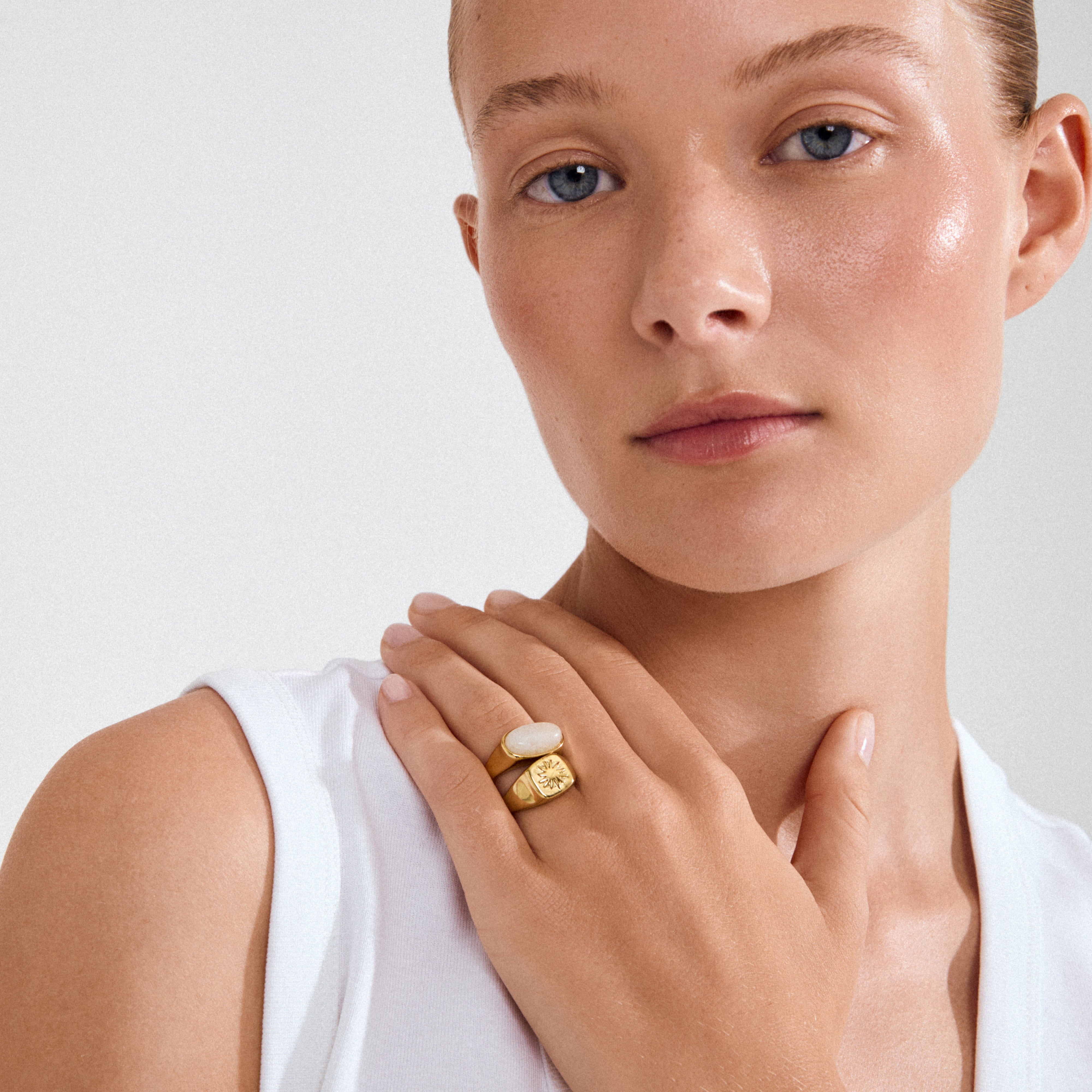 PRISM rings 2-in-1 set, gold-plated