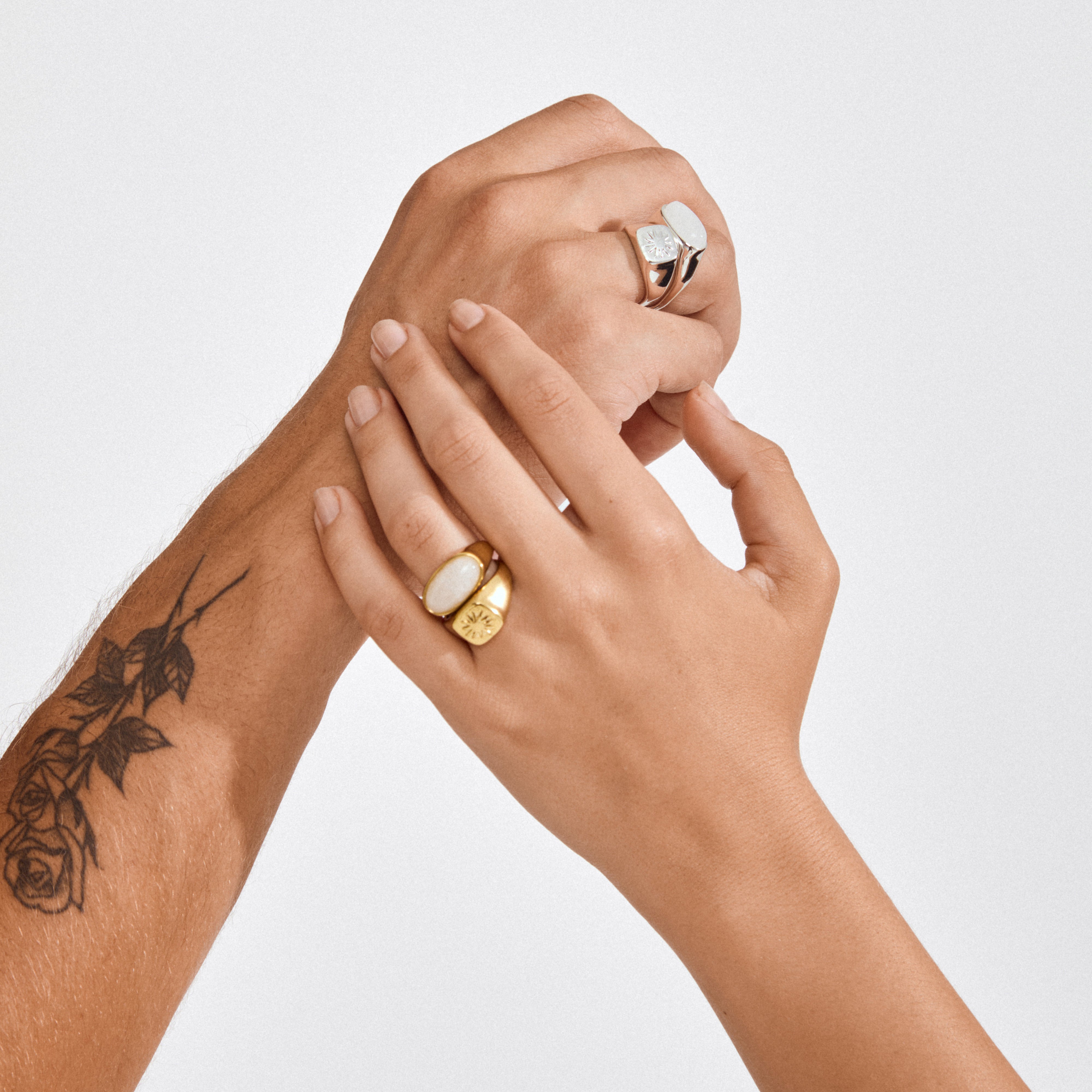 PRISM rings 2-in-1 set, gold-plated