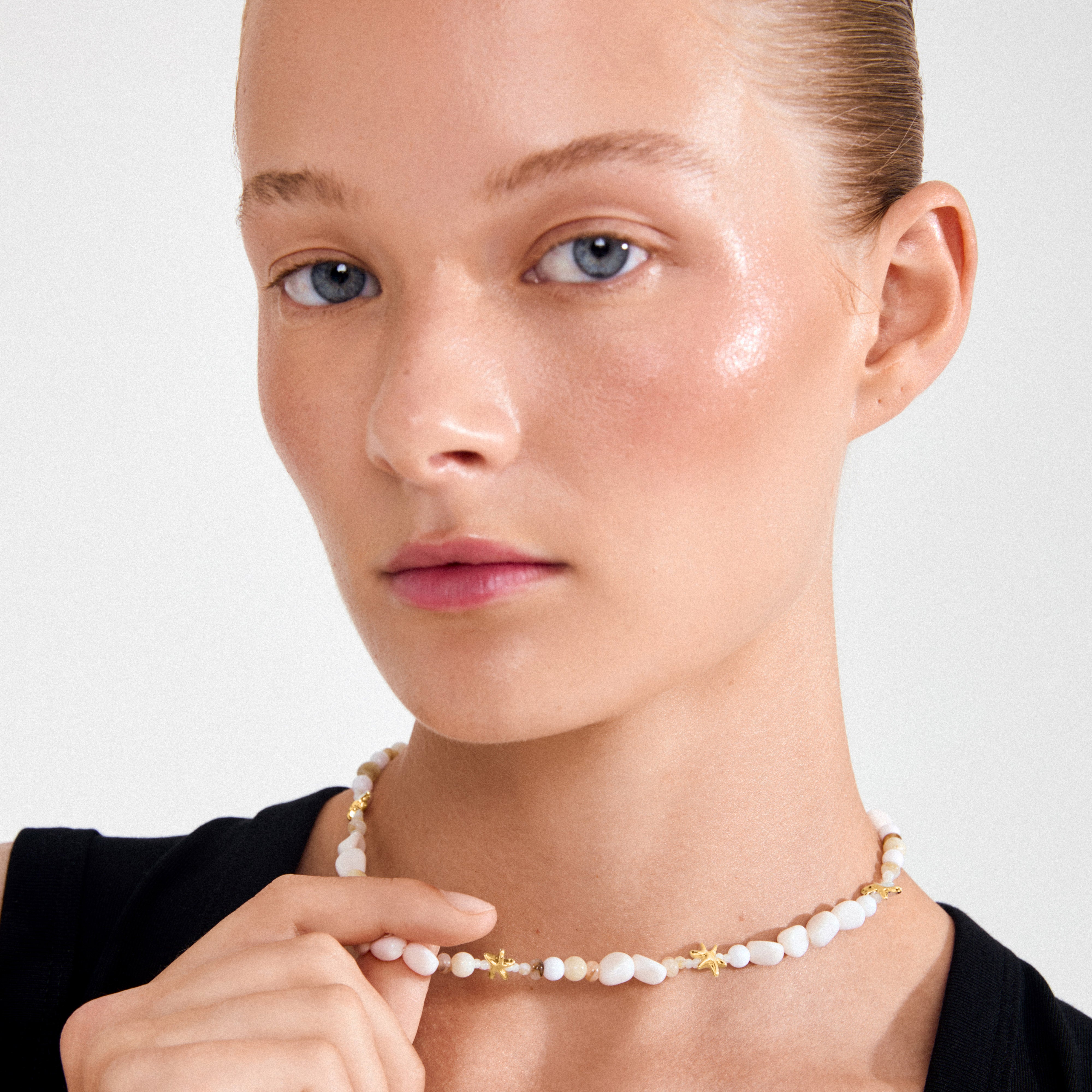 PRISM necklace white/gold-plated