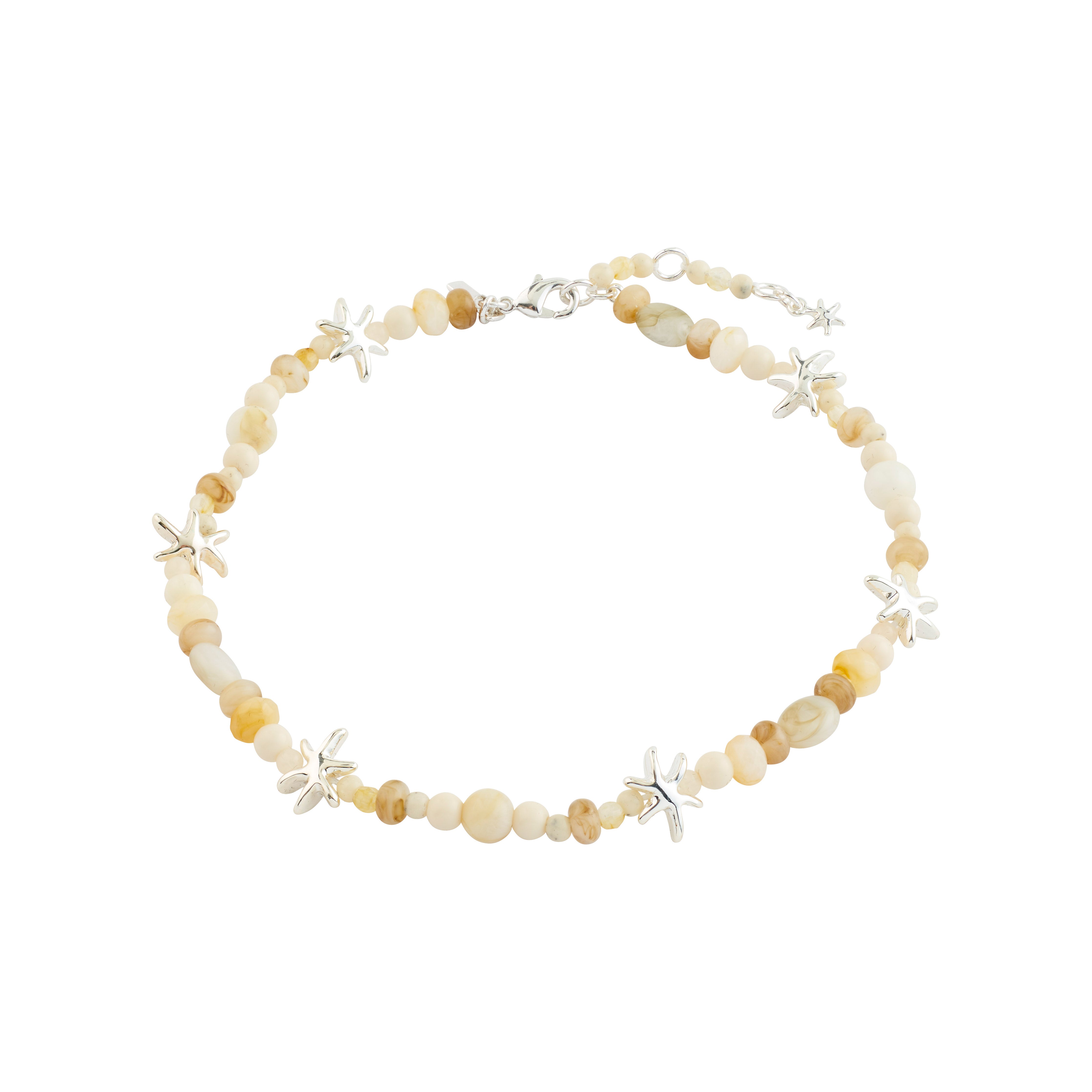 PRISM ankle chain white/silver-plated