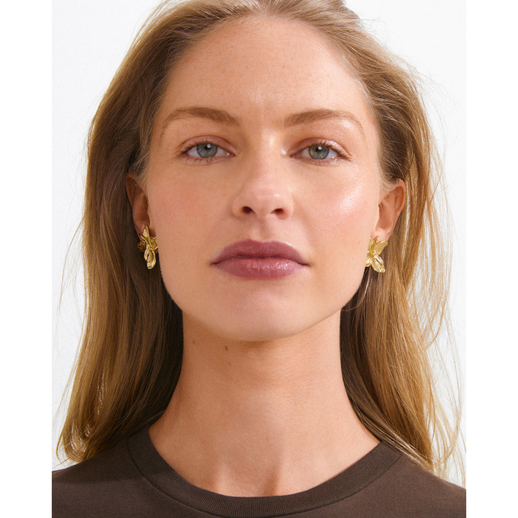 TRACE flower earrings gold-plated