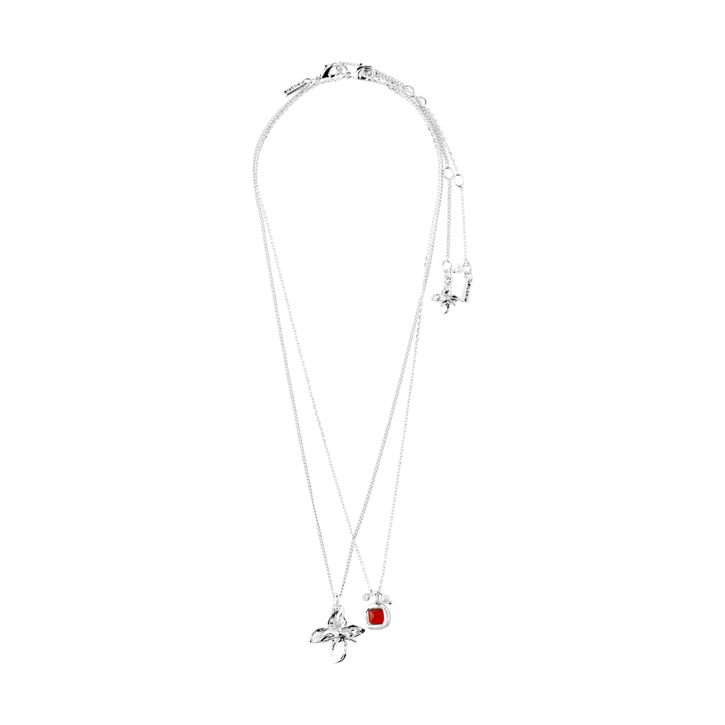 TRACE necklaces 2-in-1 set, silver-plated