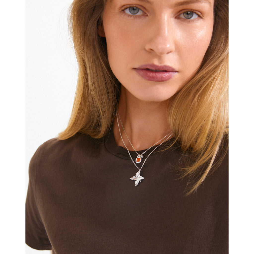 TRACE necklaces 2-in-1 set, silver-plated