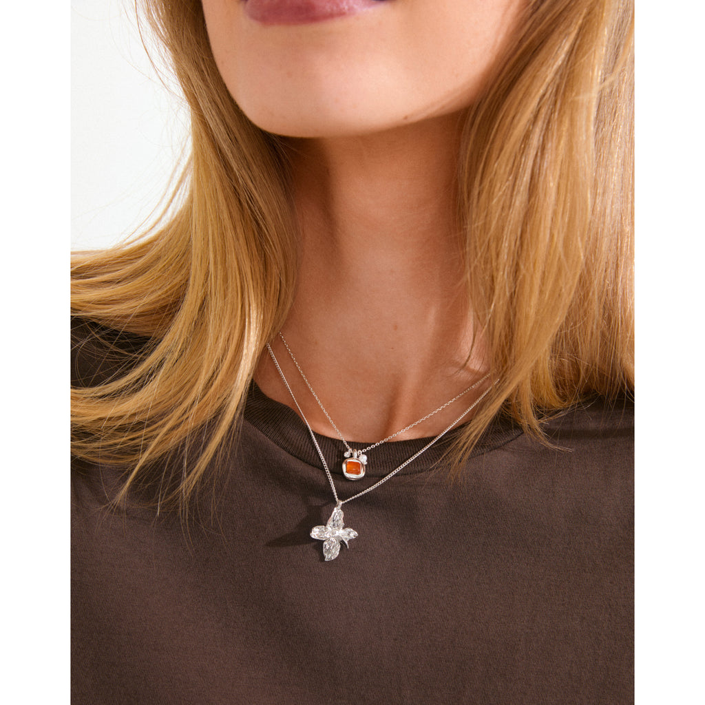 TRACE necklaces 2-in-1 set, silver-plated