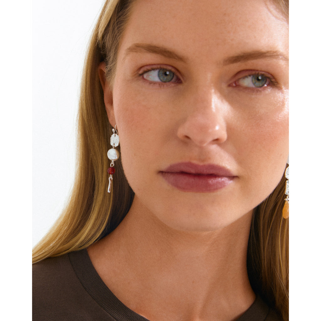 TRACE earrings silver-plated/multi