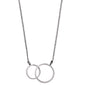 HARPER necklace silver-plated featuring two intertwined rings as a pendant on a delicate chain, symbolizing connection and unity.