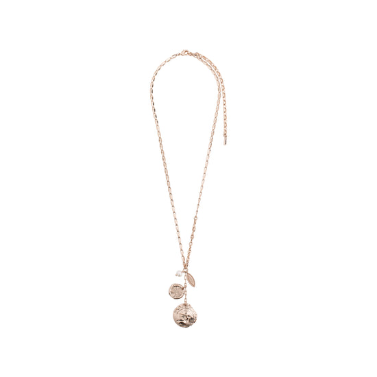 Necklace : Poesy : Rose Gold Plated : White