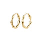ZION recycled organic shaped medium hoops gold-plated