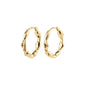 ZION organic shaped medium hoops, gold-plated, inspired by nature's beauty; perfect for adding an elegant yet free-spirited touch to any outfit.