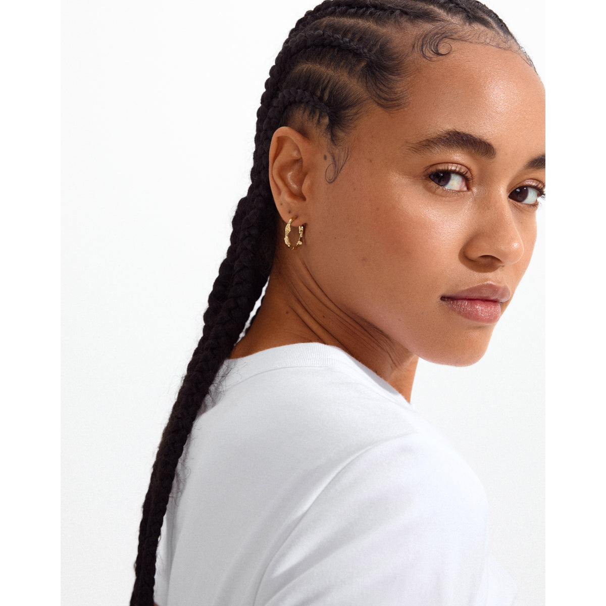 ZION organische Medium-Hoops, vergoldet