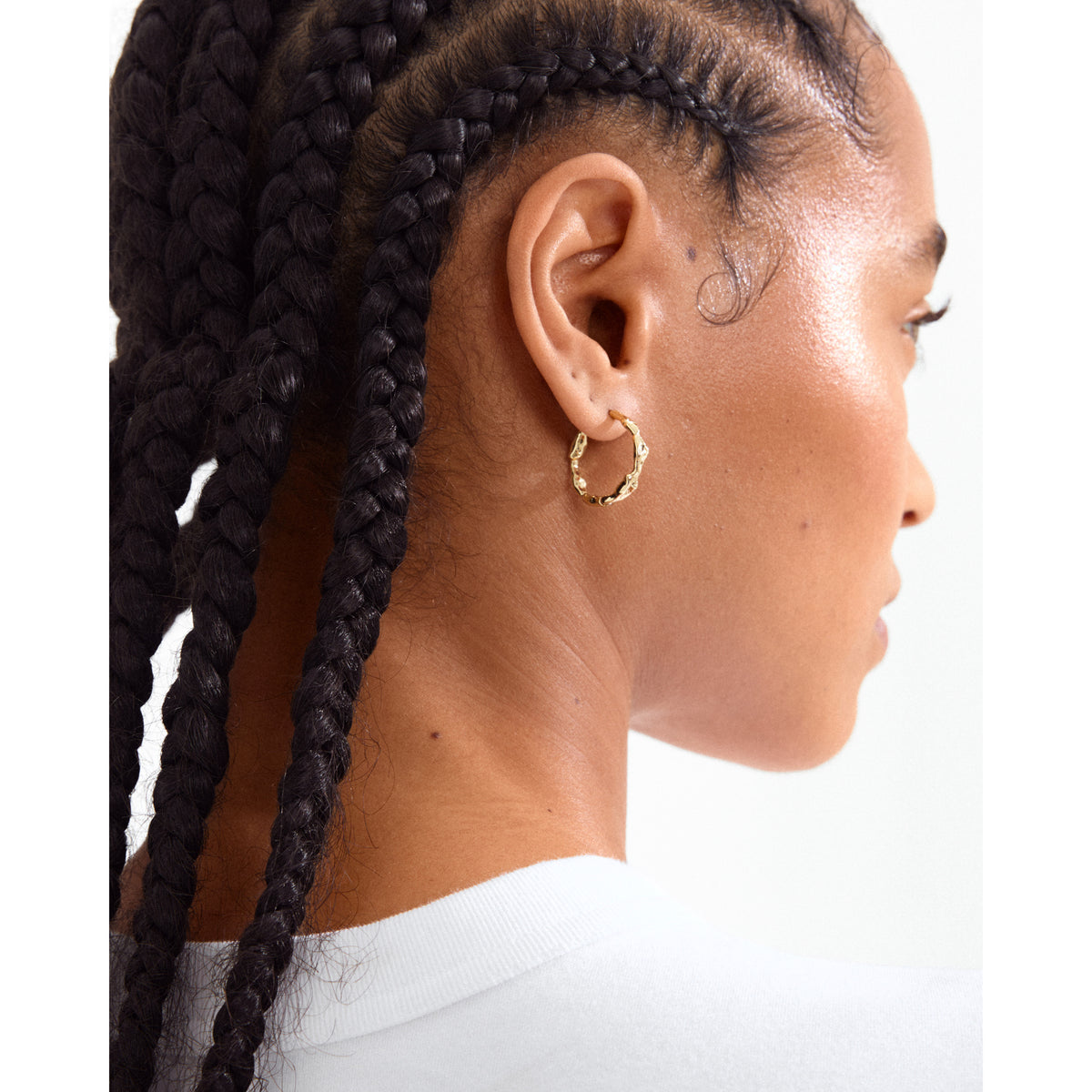 ZION organische Medium-Hoops, vergoldet