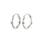 ZION recycled organic shaped medium hoops silver-plated
