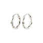 ZION organic-shaped medium silver-plated hoops featuring nature-inspired design, perfect for a boho-chic look.