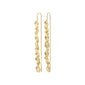 THANKFUL long chain earrings gold-plated, featuring natural raw shapes and organic pendants, showcase a glamorous, nature-inspired design with a simple, elegant chain.