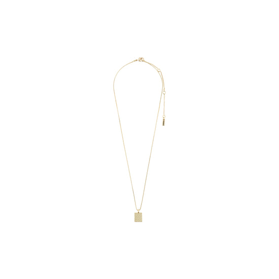 BLOSSOM recycled square coin necklace gold-plated